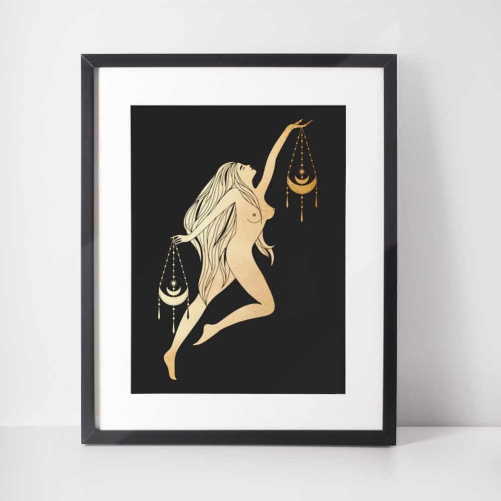 Libra Wall Art Celestial Zodiac Print Poster Unframed - Picture 5 of 5